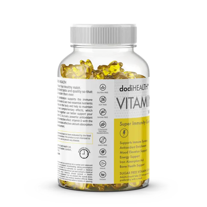 Immunity Gummies with Vitamin C, D3 & K2 - Sugar-Free UK