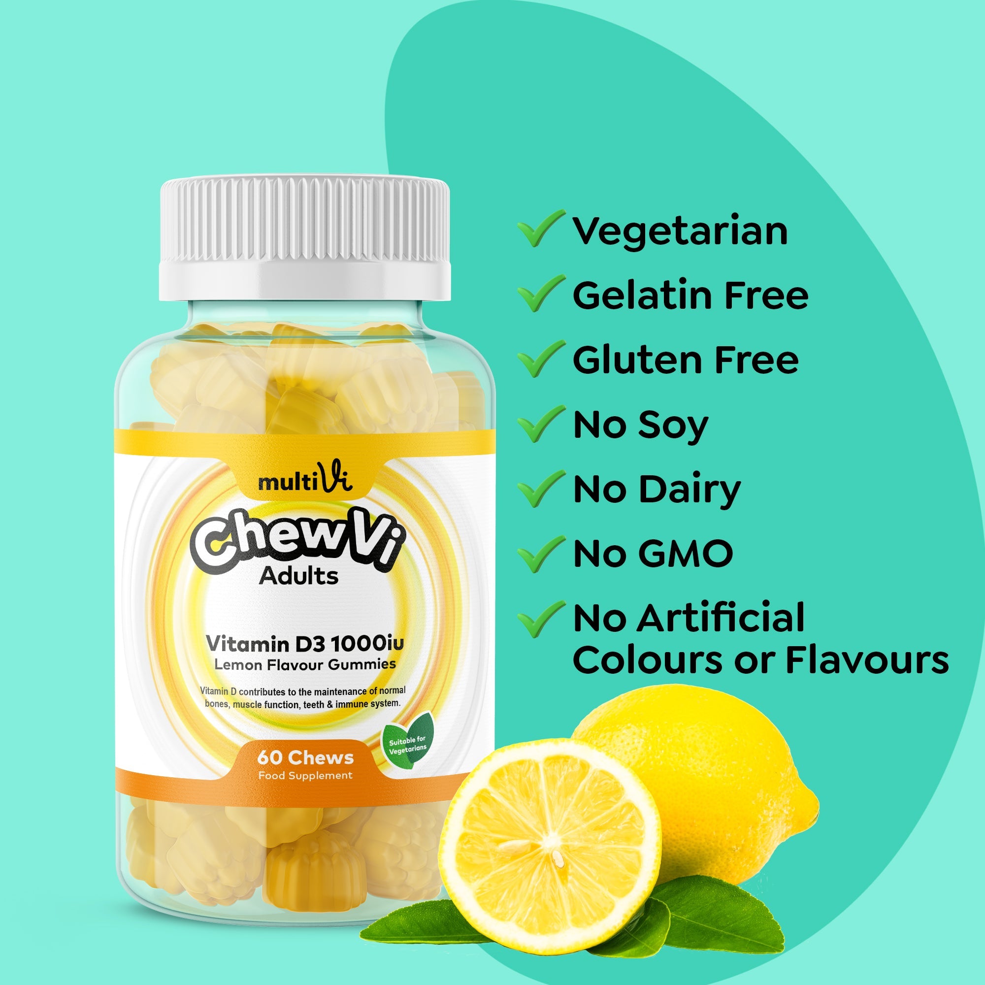 Vitamin D3 Gummies - Lemon Flavour